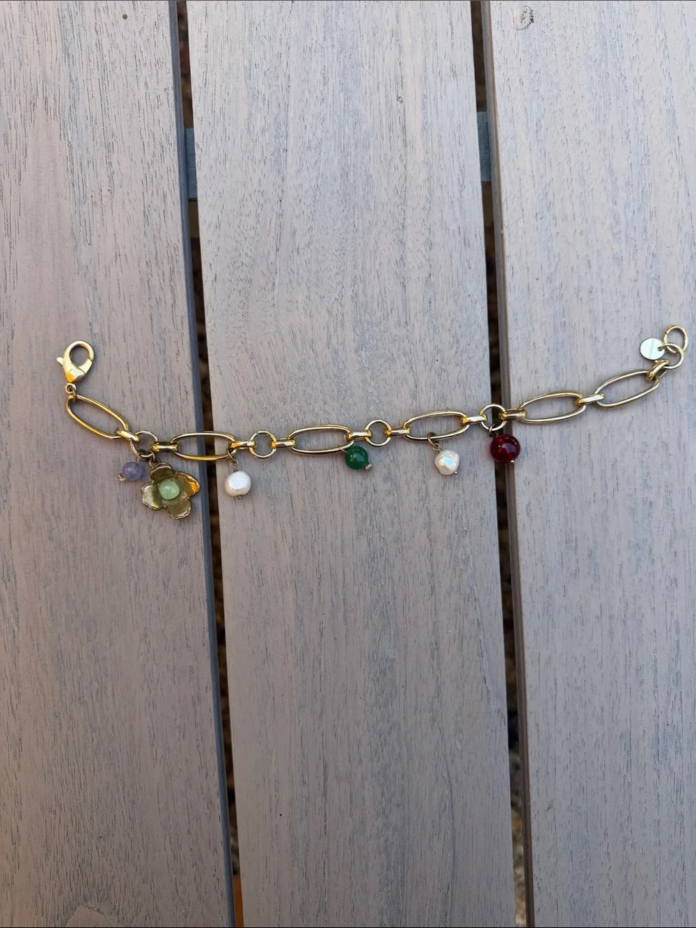Anita Berisha Gold Chain Link Charm Bracelet or Anklet with Handmade Charms